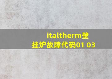 italtherm壁挂炉故障代码01 03